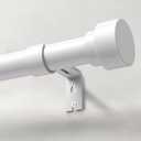 Heavy Duty Curtain Rods for Windows 28 to 48 Inch, 1 Inch Adjustable White Curtain Rod Set with Easy Installation and Modern Design (A1,White,30-60")