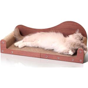 ComSaf 26.4" Large Cat Scratcher Bed, Cat Scratching Board, Durable Cardboard for Indoor Use, Extra Large Couch with Scratch Pad - Sofa Lounge