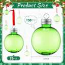 Soulchen 20 Pcs Christmas Green Drink Balls Ornament 5oz Christmas Fillable Hanging Tree Round Decoration Beverage Drinking Bottles for Handmade DIY Holiday Xmas Birthday Wedding Party Supplies