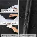 Black Floral Wallpaper, 17.7 x 196.8 in Peel and Stick Waterproof Self Adhesive Wall Paper, Removable Vintage Black Floral Embossed Contact Paper for Cabinets Drawers Kitchen Countertop Wall