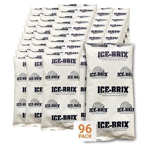ICE-BRIX Ice Packs for Shipping 5 X 2 3/4" (96 pack bulk) Food-Safe Reusable Refrigerant Gel Ice Packs for Lunch Boxes, Coolers & Mailing Perishables; Instant Cold Packs for Shipping ICE-BRIX Ice Packs for Shipping 5 X 2 3/4" (96 pack bulk) Food-Safe Reusable Refrigerant Gel Ice Packs for Lunch Boxes, Coolers & Mailing Perishables; Instant Cold Packs for Shipping