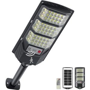 YACAISI Solar Street Lights Outdoor, Solar Powered Driveway Light, LED Flood Motion Sensor Dusk Dawn Illumination Waterproof Mount Security Lights for Parking Lot, Backyard, Garage, Path, Countryside