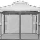 MASTERCANOPY Patio Gazebo Mosquito Netting Screen Walls (10x12, Grey)