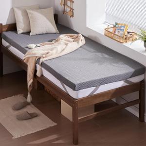 SINWEEK 3 Inch Gel Memory Foam Mattress Topper Twin XL Size for College Dorm, Dorm, Ventilated High Density Pad for Back Pain, Bed Topper with Removable Soft Cover, CertiPUR-US Certified,Grey