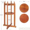 Natural Solid Wood Water Dispenser Floor Stand(32.8" Hight-11.2" Wide) Drink Dispenser Floor Stand with 2 Round Shelfs Included for 1-5 Gallon Water Bottles/Crocks, Water Jug and Plant Stand-Light