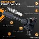 HQPASFY Ignition Coil Pack UF680 & Iridium Spark Plugs Set of 4 Compatible with Buick Envision LaCrosse Regal, Cadillac ATS CTS, Chevy Blazer Camaro Colorado Malibu, GMC Acadia Replace# GN10682
