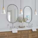 2 Pack Pendant Lights, White Pendant Lights Kitchen Island,Wood Dome Minimalist Industrial Ceiling Hanging Lights for Kitchen Island, Barn, Dining Room, Living Room, Bedroom
