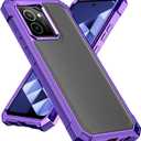 2 x Ailiber for HMD Vibe 4G Phone Case, [Not Fit HMD Vibe 5G], with Screen Protector, Dual Layer Shockproof Bumper, Clear Transparent [Anti Yellowing], Slim Scratch-Resistant Cover-Purple