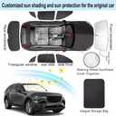8PCS Windshield Sun Shade Custom Fit for 2024 2025 2026 Mazda CX-90 CX90 Accessories Foldable Sunshade Side Rear Window Shade Cover Full Set Privacy Protection Keeps Car Cool