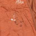 Drucon Burnt Orange King Set Queen Size Branch Bedspread Coverlet Set, Terracotta Botanical Floral Pattern Quilted Bedding Set 3 Piece Soft Microfiber Bed Cover for All Season (96''x90'')