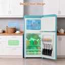 Retro Mini Fridge with Freezer 3.5 Cu. Ft, Small Refrigerator Dual Door
