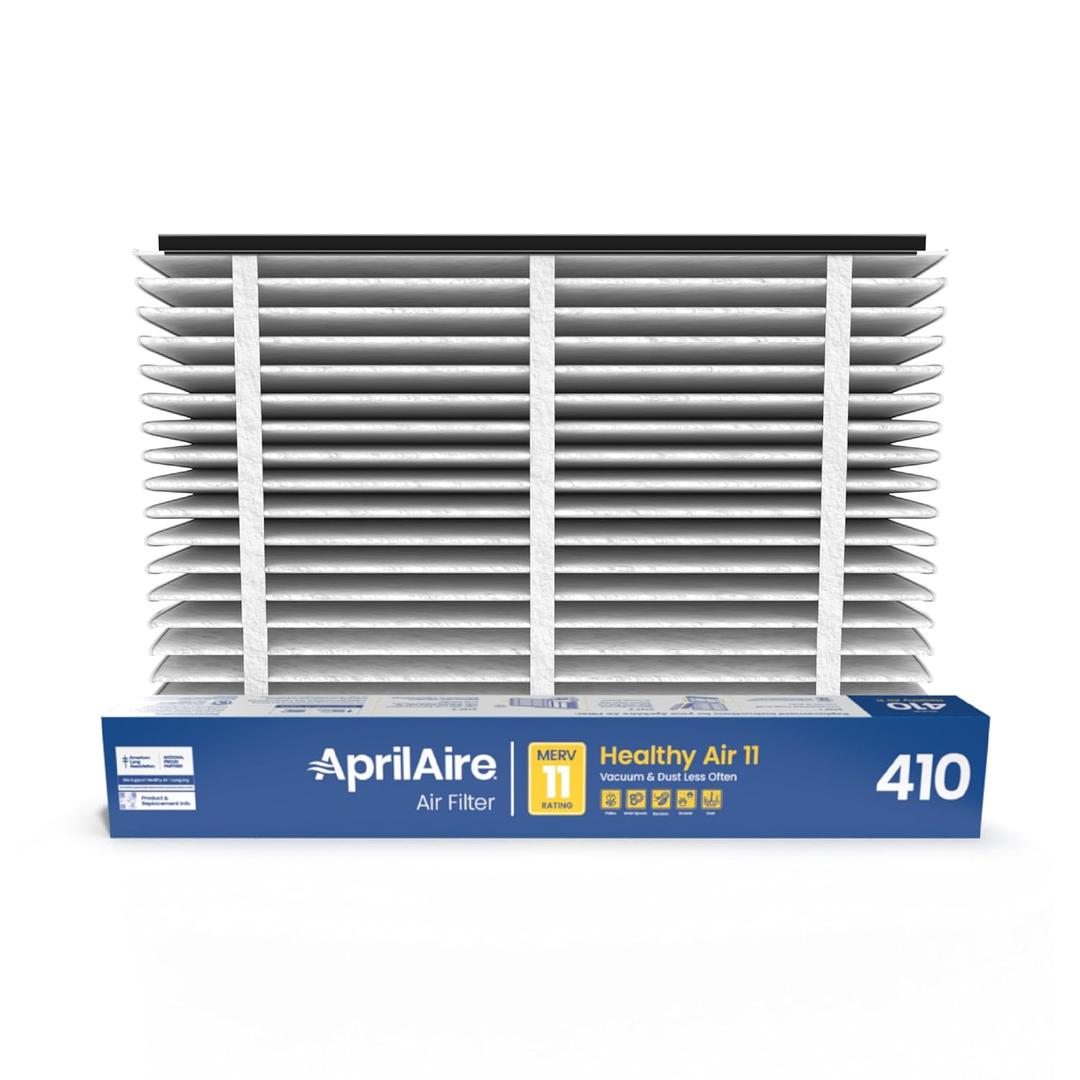 AprilAire 410 Replacement Filter for AprilAire Whole House Air Purifiers - MERV 11, Clean Air & Dust, 16x25x4 Air Filter (Pack of 2)