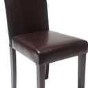 Roundhill Furniture C020BR Urban Style Solid Wood Leatherette Padded Parson Chair, Brown