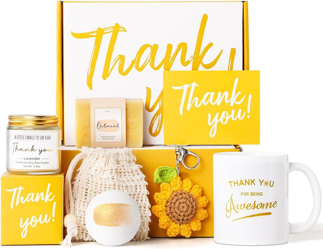 Thank You Gifts for Women Teacher Appreciation Gift Box for Coworker Graduation Gifts Birthday Gift Basket Boss Lady Secretary Employee Hostess Mentor Leader Best Friend Nurse with Thanks Cards