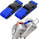 2Pack Luggag Straps for Carry On Bag, Adjustable Suitcase Belt Add Bag Travel Attachment Accessories for Connect Your 3 Luggages, Blue (45 In Connect)