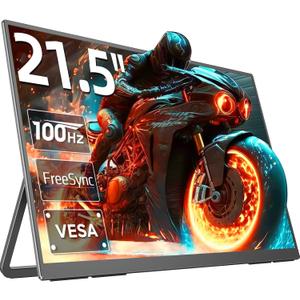 EVICIV Portable Monitor 100Hz 21.5, 100% DCI-P3 QLED Portable Gaming Monitor, 1ms FreeSync, 400Nits, USB-C & HDMI, VESA & Stand, Large Travel Second Screen for Laptop, Computer, Game Consoles
