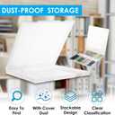 Scrapbook Paper Box Set 6 Pack, 12x12 Scrapbook Organizer with U-Shaped Lock, Stackable Clear Plastic Craft File Organizer for Cardstock and Scrapbooking Supplies