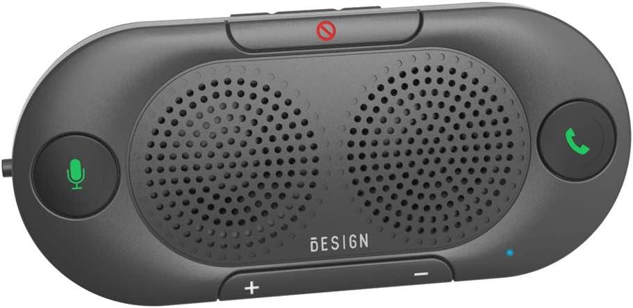 Besign BK06 Bluetooth 5.0 in Car Speakerphone with Visor Clip, Wireless Car Kit for Handsfree Talking, Motion Auto On, Siri Google Assistant Support, Dual 2W Speakers (Metal Gray)