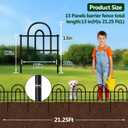 Decorative Garden Fence, 15 Panels No Dig Fence, 21.25 ft(L) x 13 in(H) Animal Barrier for Dogs Rabbits, Rustproof Metal Arched Decorative Garden Fences for Flower Bed, Outdoor, Yard, Patio