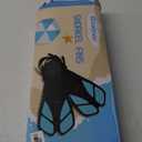 Greatever Snorkel Fins Adjustable Buckles Open Heel Swim Flippers Travel Size Short Swim Fins for Snorkeling Diving Swimming Adult Men Womens (Cerulean Blue)