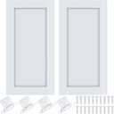 Cinnvoice 2 Pcs Pine Kitchen Cabinet Door Replacement with 4 Pcs Cabinet Hinges Wood Shaker Door Front Replacement for Kitchen, Bathroom, Vanity(White,12" W X 24" H)