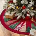 Lanpn Christmas Tree Skirt 71 inch, Velvet Xmas Tree Skirt Winter Christmas Tree Mat for Extra Large Artificial Trees Winter Home Party Holiday Indoor Xmas Decorations (Red, 180cm)