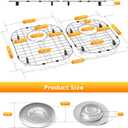 2Pack Sink Protectors13"x16"/11.2"x14.5" Metal Sink Protectors for Kitchen SinkSink Grate with Rubber FootSliver Kitchen Sink Grate for Kitchen, Bathroom Sinks