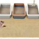 Extra Large Litter Box Mat,XXL 47x36 lnch Cat Litter Mat,Double Layer Litter Matt for Cat Rug,Non-Slip Waterproof (Khaki)