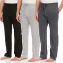 DARESAY Mens Lounge Pants with Pockets - Mens Pajama Pants - Lounge Pants Men, Up to 3XL Pack of 3 (Black,charcoal Grey,heather Grey)