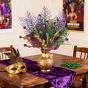 6 PCS Mardi Gras Picks Decoration, 19 Inch Large Glitter Purple Green Gold Floral Pick for Vase Filler, Table Centerpieces, Tree & Wreath DIY, Carnival Picks and Sprays Decor