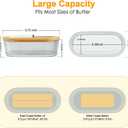 Butter Dish with Lid, Butter Container for Countertop, Butter Tray Butter Keeper with Bamboo Lid and Stainless Steel Knife, Glass Butter Dish Perfect for East/West Coast Butter (Vertical grain)