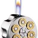 Brightfire, Bright Fire Lighter Refill, Novelty Vintage Lighter, Unique Gifts for Men, Fireplace Candles, Camping BBQ (No Butane Fuel) (Silver)