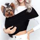 Race&Herd Yorkie Puppy Essentials Pet Carrier - Dog Carriers for Small Dogs Sling, Front Dog Carriers for Small Dog Puppy Carrier, Pet Carrier for Small Dogs Backpack Carrier 5-10 lbs (Black Easy Strap)