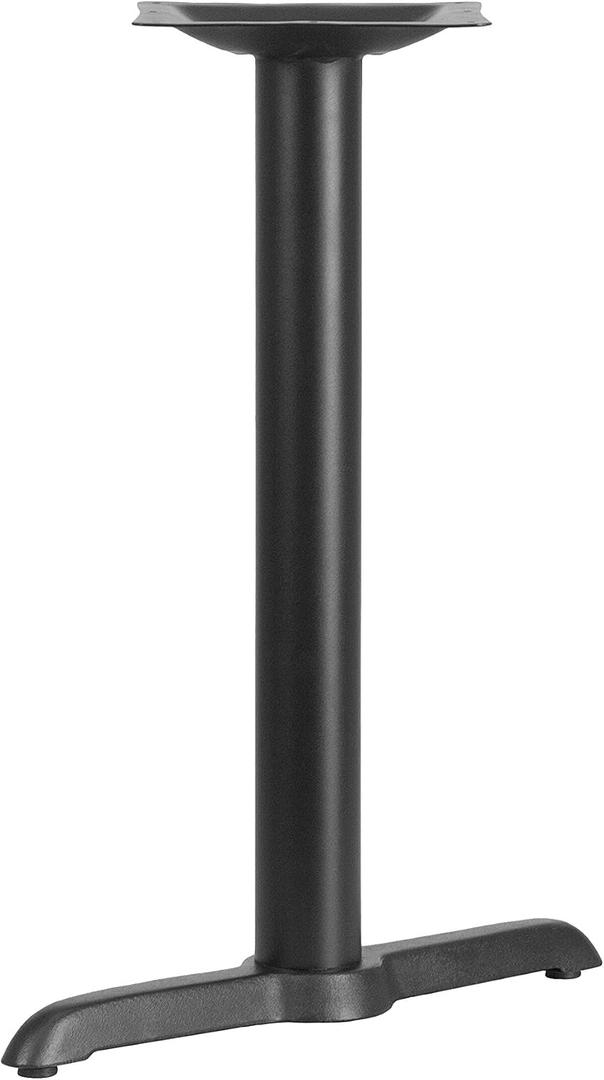 Flash Furniture 5" x 22" Restaurant Table T-Base with 3" Diameter Table Height Column, Commercial T-Base Cast Iron Restaurant Table Base, Black, 5" by 22"