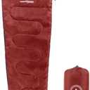 Mummy Sleeping Bag - Adult Cold Weather Sleeping Bag Rated to 25F - Waterproof with Drawstring Hood - Camping Equipment by Wakeman Outdoors (Red)