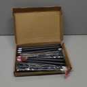 Macarrie 24 Packs Flameless Taper Candles Battery Operated Fake 11 Inch Long Candlelight LED Flameless Candlesticks Flickering Tapered for Christmas Church Prayer New Year Wedding(Black)