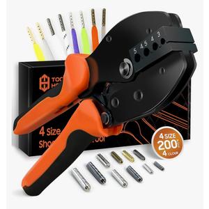 Aglets for Shoelaces，Aglet Crimping Tool，Four Sizes (3/4/4.5/5mm) Aglet Repair Kit with 200 Pcs Replaceable Shoelace Aglets