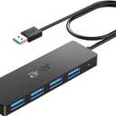 Acer USB Hub 4 Ports, Multiple USB 3.0 Hub, USBA Splitter for Laptop with Type C Power Port, Extender for A Port Laptop, PC, Desktop and More (2ft)