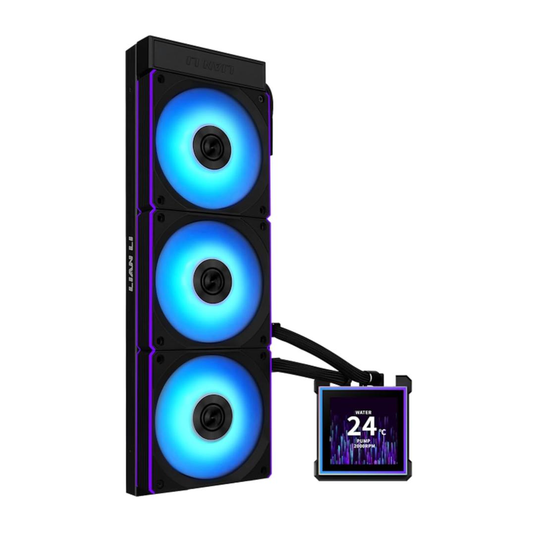 Lian Li Hydroshift II 360 CL ARGB Liquid CPU Cooler - 360mm AIO - 3.4" IPS LCD Square Screen - Daisy-Chain - Low-Noise - Intel LGA 1851/1700, AMD AM5/AM4-3X CL120 ARGB Fans - Black (HS2LCDS36CB)