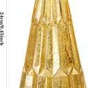 Lighted Glass Christmas Tree Figurine with Timer, Mercury Glass Christmas Decoration Battery Operated for Centerpieces Window Tabletop Mantel(Gold)