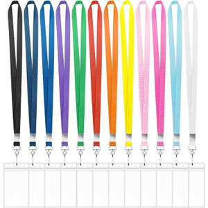 12 Pack Lanyards for ID Badges Cruise Lanyard for Ship Cards with Waterproof ID Badge Holder Cruise Essentials 2025 (12 Colors)