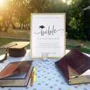 Yookeer 8.9 x 6.9 Inch Graduation Bible Guestbook Class of 2026 Graduation Christian Gift Gold Guestbook Decorations Floating Picture Frame Grad Sign Table Decor Graduate Party Supplies