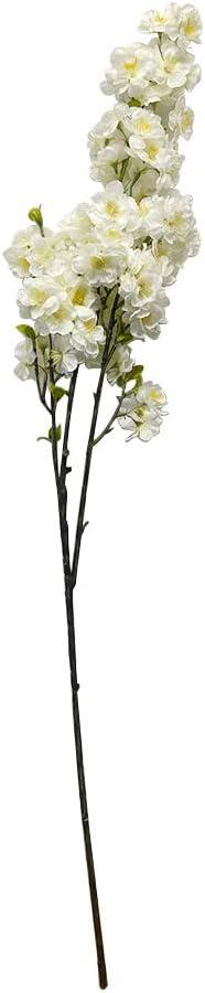 MH GLOBAL Botanical Artificial White Cherry Blossom Flowers Silk Floral Decoration Party Theme Decor