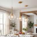 2-Pack Glass Pendant Lights Kitchen Island, 7" Modern Gold Pendant Lighting Adjustable Hanging Light Fixtures for Kitchen, Dining Room, Bathroom, Bedroom