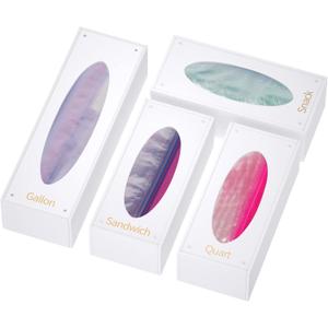 FEMELI Food Bag Storage Organizer, Acrylic Kitchen Drawer Baggie Box, Compatible with Gallon, Slider Quart, Freezer, Sandwich, Snack, Variety Size Bags, 4 separate Pack(White)