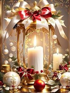 BAWKENTON Paint by Numbers for Adults and Kids, Christmas Candle Painting by Number Kits On Canvas, Number Artist Paint by Number Kit Funny Without Frame DIY, Home Wall Decor, 9.85x13.85in