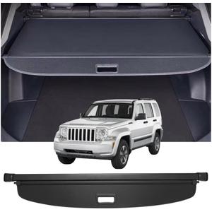 Retractable Cargo Cover Compatible with Jeep Liberty 2008-2013 Shield Security Shade Privacy Screen Tonneau Luggage Cargo Trunk Organizers (Carbon Fiber Texture)