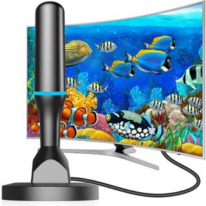 TV Antenna for Local Channels Indoor - 4K HD Digital Antenna for Smart TV Indoor, No Cable Needed - Magnetic Base, 360 Reception, 8.2Ft Cable, Long Range - Support HDTVs with Built-in Tuner