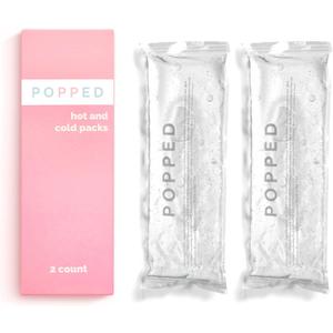 Popped Reusable Hot and Cold Packs (2 Count) | Made in The USA | Perineal Ice Packs, Cooling Pads for Postpartum Essentials | Gel Pack for Pain Relief, Hemorrhoids, and Cramping After Birth