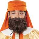 California Costumes Wise Man Brown Beard and Mustache Standard, Orange